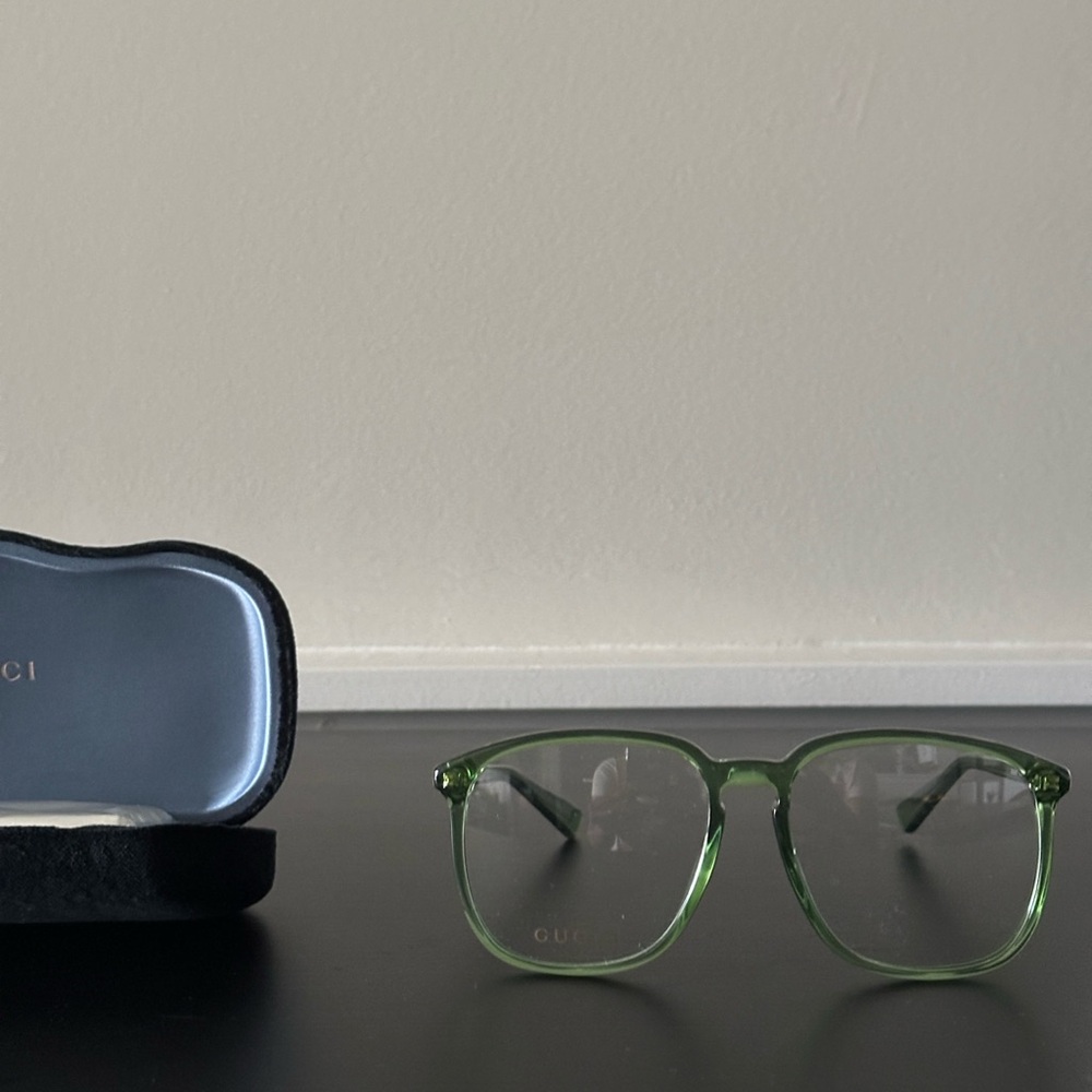 Gucci Transparent Green Glasses with Case